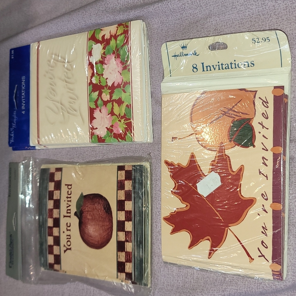 COPY Lot of 3 Autumn Invitations (24 invitations)